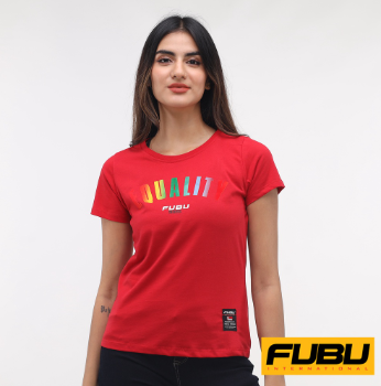 Fubu Girls Round Neck Jersey Knits Short Sleeves QGT01-0478 Red
