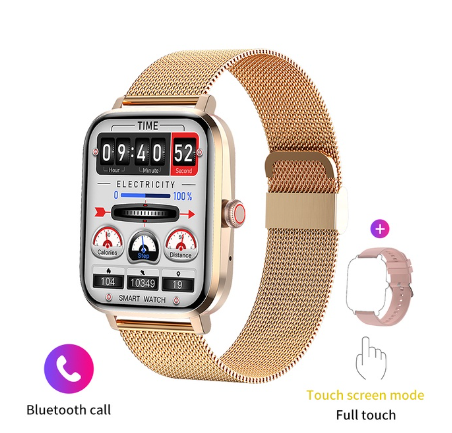 FILIEKEU Sports Smart Watch Ultra-Thin HD Display NFC Plus AI Voice Bluetooth Call Ip68 Waterproof For Women Men MESH ROSEGOLD