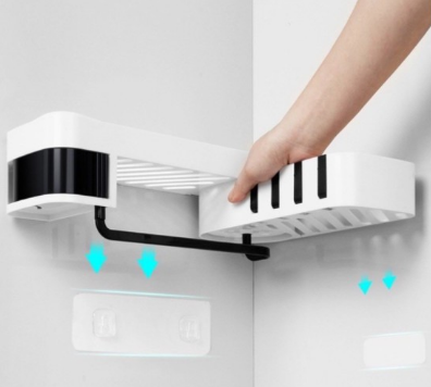 Mr. Dolphin #Rotating Bathroom Wall Corner Storage Rack Shower Shelf Organizer Basket