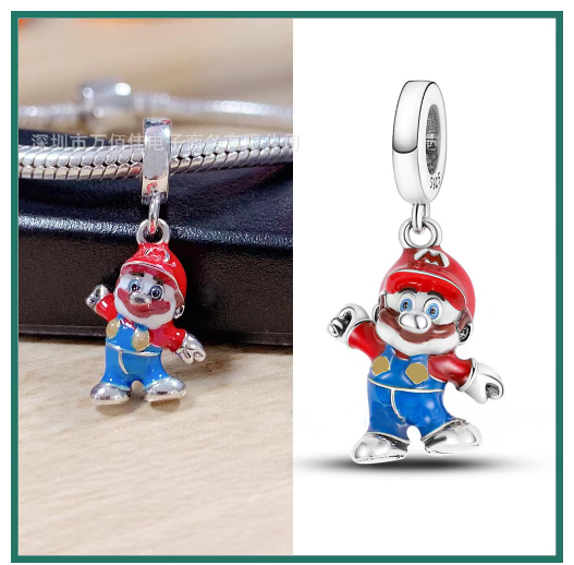 925 Silver Trinkets Balloon Charms Beads for Bracelet Pan Security Chain d02