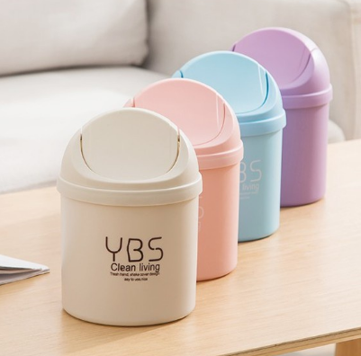 Susan1188 Mini Small Trash Can Multi-Function Household Shake Lid Type Waste Bin For Desktop