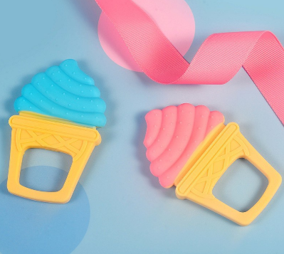 Baby Ice Cream Shape Safe Silicone Pacify Comfort Bite Teether