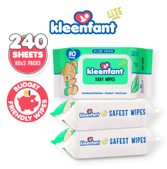 Kleenfant Lite Aloe Vera Baby Wipes 80 Tender sheets 3 Packs Wet Wipes for Baby Newborn Kids