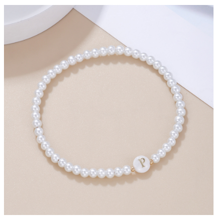 26 Letter Pearl Bracelet for Women Men Fashion Handmade Elastic Friendship Wristband Gift Jewelry P