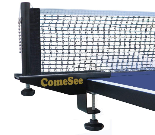 Professional Table Tennis Ping Pong Net Post Set Strength Screw Clamp with Net Clip Insert, 1.5 Inch Width Grip Holder, Tension and Height Adjustable Easy Set Up (Black)