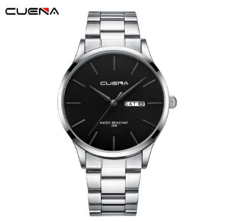 CUENA Men's Watch Original Brand Simple Fashion Business Analog Quartz Stainless Steel Waterproof 6021 M5