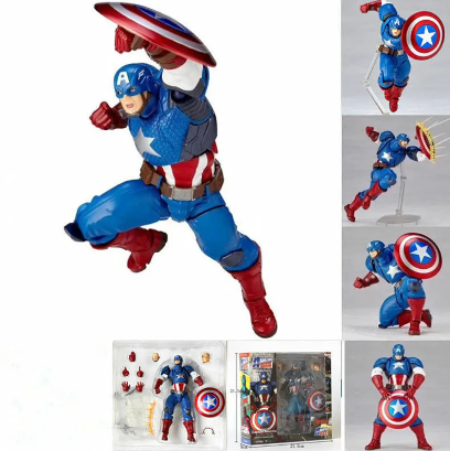 Kaiyodo Revoltech Amazing Yamaguchi Captain America Action Figure Toy New in Box