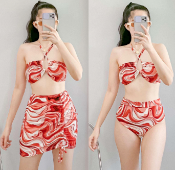 3in1 SWIMSUIT PRINTED / KNITTED FABRIC / FIT UP TO SEMI-LARGE / PADDED BRA