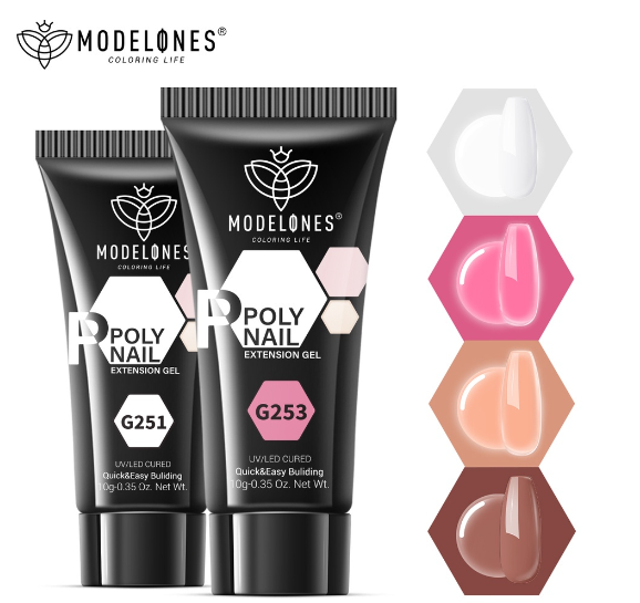 Modelones Gel Nail Polish Poly Gel Acrylic Gel 10G Poly UV Gel Clear Pink Acrylic Fast Building