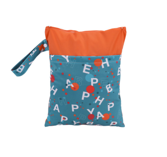 Reusable Waterproof Pattern Double Pocket Diaper Wet Bag DWB21