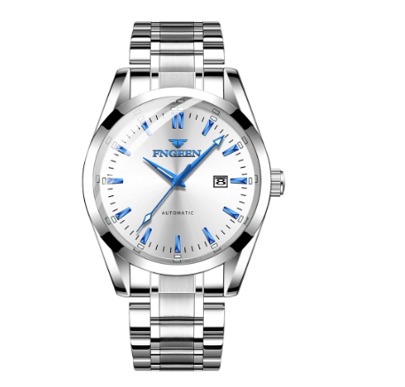 FNGEEN 6612-1 Men's Automatic Mechanical Watch   STEEL SILVER WHITE
