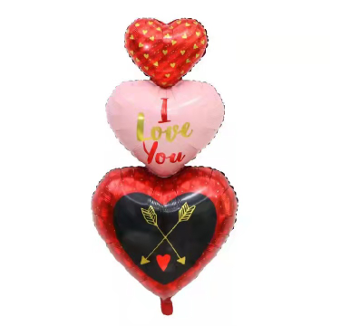 43 Inch Valentine's Day Wedding love Concatenation Red Heart Party Decoration Aluminum Foil Balloon