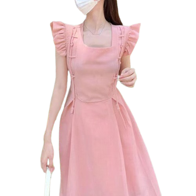 Lovito Women Casual Plain Ruffle Dress LNA42085