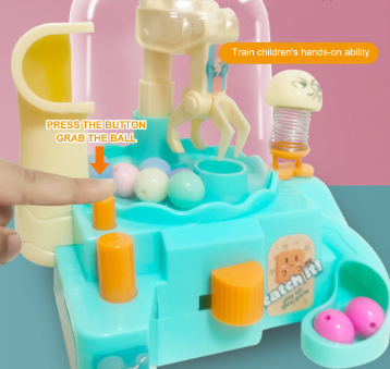 1 Set Mini Claw Machine with 8 Balls Interesting Vivid Color Children Egg Grabbing Machine Ball Catcher Toy for Gathering