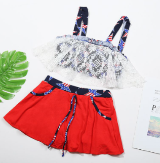 Girls Swimwear Middle Small Children Split Cute Baby Girl Korean 3-6 Years Old