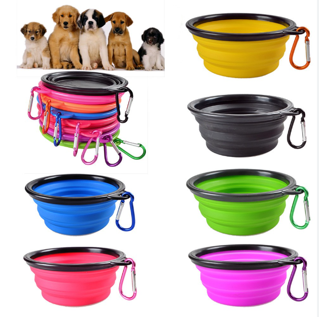 Foldable Dog Bowl Pet Travel Bowl Pet Dog Cat Silicon Foldable Food Bowl