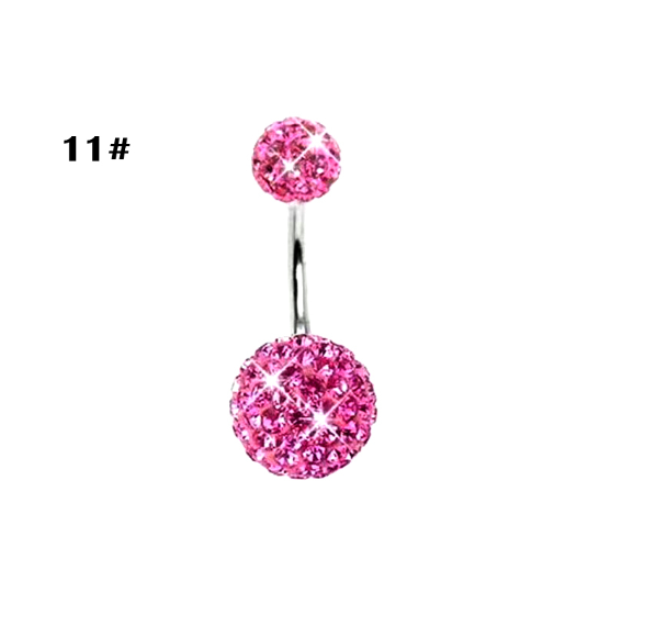 Stainless Steel Heart Piercing Jewellery Zirconia Butterfly Belly Button Ring Belly Button Clasp Pink 11