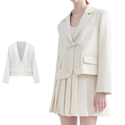 Lovito Women Elegant Plain Button Blazer L76AD221