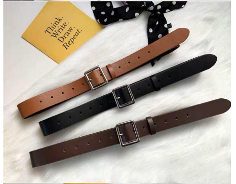 Belt Korean Fashion Women Belts Leather Metal Buckle Waist Belts