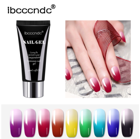 Ibcccndc Temperature Change Nail Design Poly Polish Finger Builder Acrylic Gel Art Manicure Color Extend Jelly Uv
