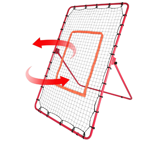 Lineslife Baseball Pitchback Rebound Net, Adjustable Angle Baseball Softball Rebounder for Throwing and Pitching Practice, 6 x 4 Feet