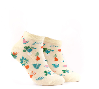 Iconic Socks Plants Yellow Women's Ankle Socks