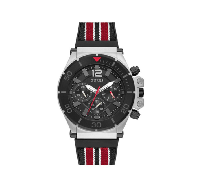 Guess Guess Black Fabric Analog Quartz Watch For Men GW0415G1