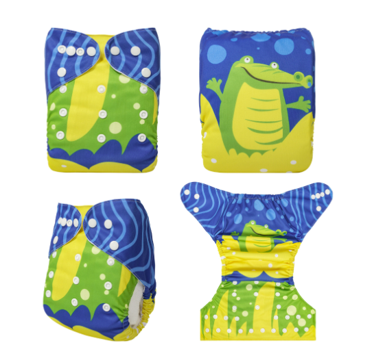 Alva Baby Cloth Diapers Washable Reusable Real Cloth Pocket Nappy Diaper Only No Insert For 3-15kg 6.6-33.1Ibs Baby And Newborn D15