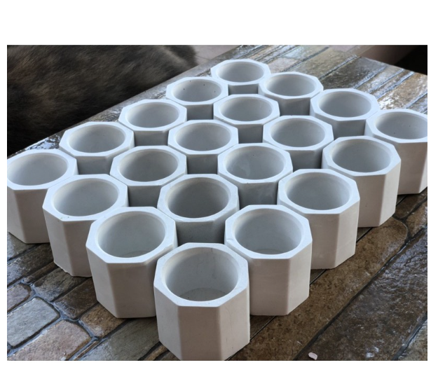White Mini Octa Pots for Small Plants and Candles