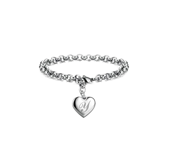 26 English Letter Love Pendant Gift Girl 925 Silver Jewelry Fashion Bracelet Luxury Chain Y