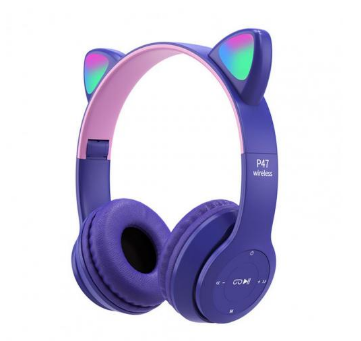 Cat Ear Headphone with Mic Wireless Headphones P47 Bluetooth Headset Wireless Earphone Gaming