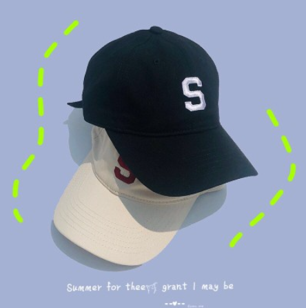 Korean Version Sun Hat Ladies Men Peaked Cap S Letter Embroidery Soft Top Ins Cotton Baseball Cap Couple Hat