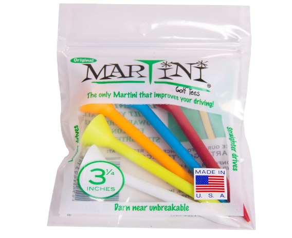 ProActive Sports Martini Golf 3-1/4" Durable Plastic Tees 5-Pack (Assorted Colors)