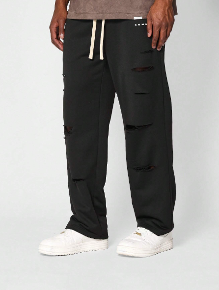 SUMWON Straight Fit Distressed Jogger