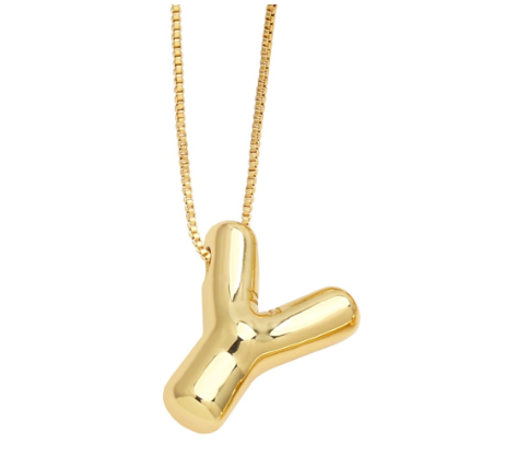 Fashion 26 Letter Pendant Gold Plated Necklace Style Versatile Collar Chain Women's Friends Commemorative Jewelry Accessories Gift Y