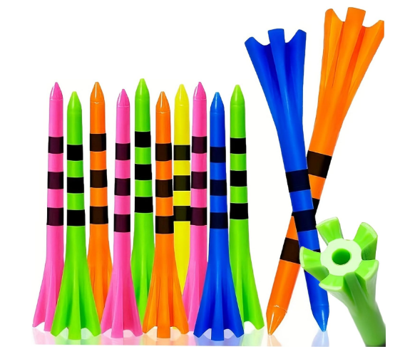 120 Pack Plastic Golf Tees,Contain 100 pcs 3-1/4 Inch Unbreakable Long Tees and 20 Short Tees,Mixed Color,Frictional Resistance Reduction