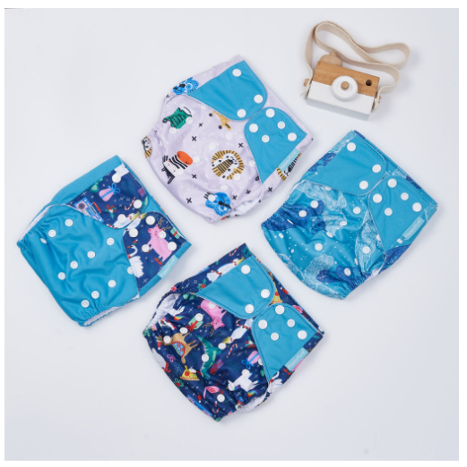 Happyflute Baby Reborn 4pcs set Washable Eco-friendly Baby Cloth Diaper Ecological Adjustable Nappy Reusable Diaper Fit 0-2year Set10