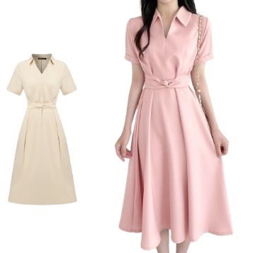 Lovito Women Elegant Plain Criss Cross Dress L74ED182