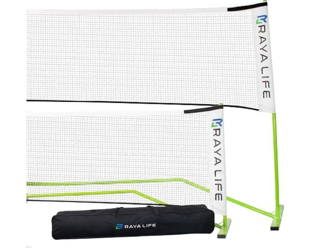 Portable Pickleball Net & Badminton Net 2 in 1-22ft Width Standard Pickleball Net Size- Indoor & Outdoor Multi-Sport Pickleball Net – Weatherproof, Durable, Easy Assembly