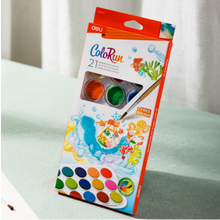 Deli 8/12/21Colors Solid Watercolor Paint Art Painting School Supplies EC20-8/EC20-12/EC20-21