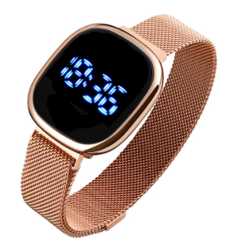 ED Touch Screen Magnetic Buckle Digital Watch Fashion Stainless Wristwatch For Women Men Relo Gift Idea COD