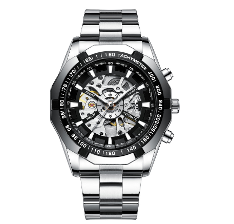 FNGEEN A001 Men's Automatic Mechanical Watch BLACK