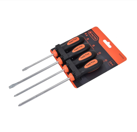 Tactix ME205435 4 pcs Screwdriver Set (Black/Orange)