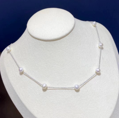 Gold Pearl Star Necklace Pendant Earnail Freshwater Pearl