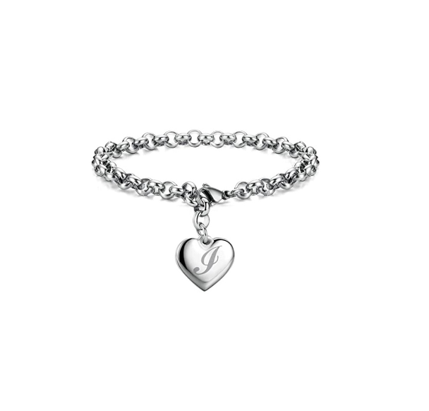 26 English Letter Love Pendant Gift Girl 925 Silver Jewelry Fashion Bracelet Luxury Chain I