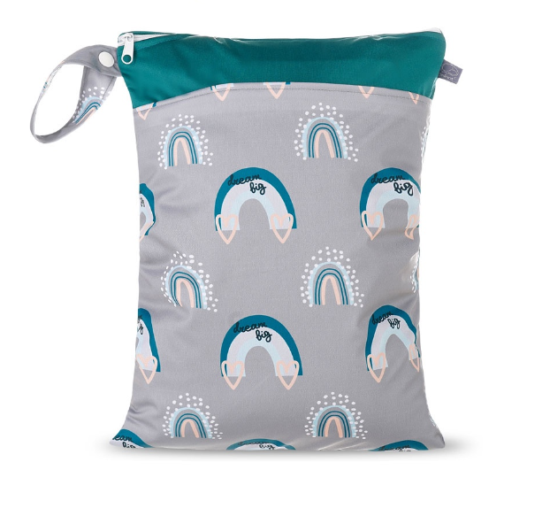 Reusable Waterproof Dry Double Pocket Cloth Handle Diaper Wet Bag 2