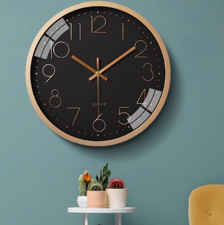 Wall Clock Modern Nordic Design Clear Glass Big  Size Home Decor 12 Inch