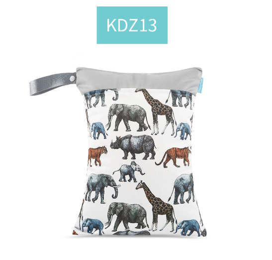 Happyflute Portable 30*40CM Diaper Wet Bag Waterproof Two Zippered Cute Prints Wet Dry Diaper Bag With Handle Wetbags 010