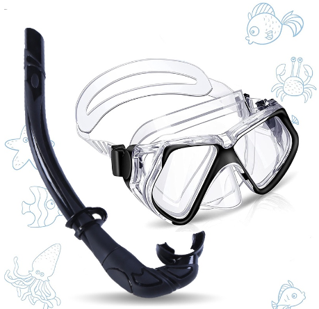 Diving Goggles Set Snorkeling Set Anti-Fog Silicone Tempered Glass Diving Mask Goggles Anti Leak