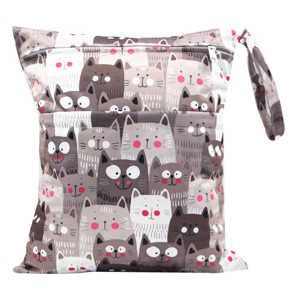 30x36cm Lager Size Diaper Wet Dry Bags Double Zipper Printed Portable Waterproof Bag Storage Bag Swimwear Bag C16